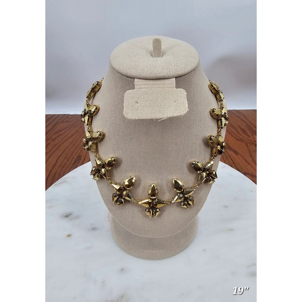 J.Crew Radiant Crystalโ Statement Necklace Gold Tone | Glam Cocktail Bridal